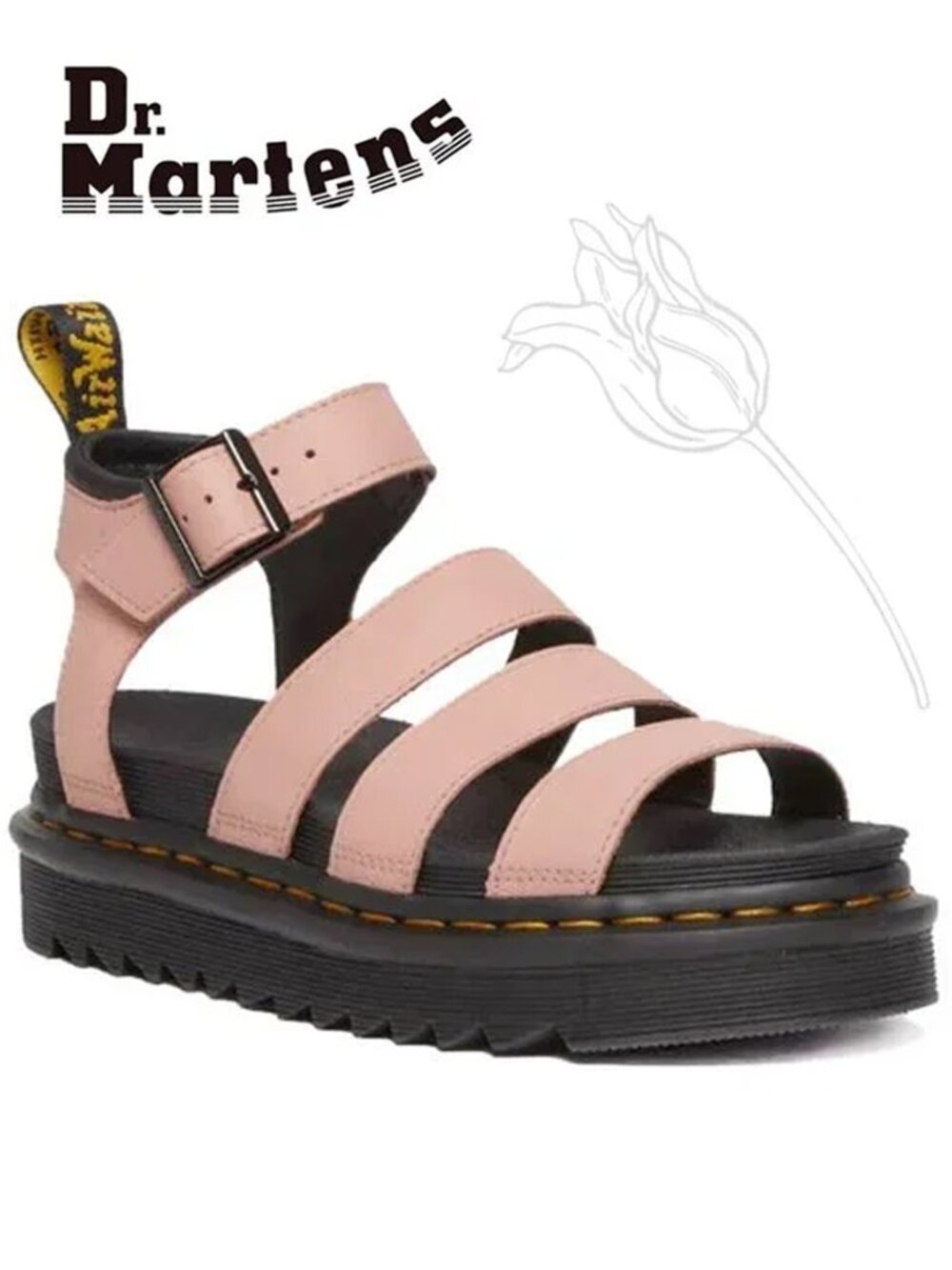Dr. Martins Blaire Pisa Leather Strap Sandals